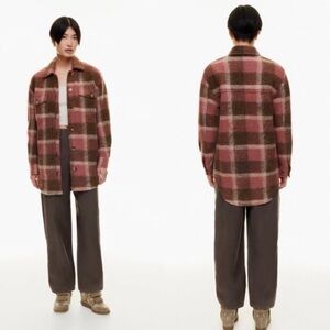 Aritzia Wilfred Free Ganna Long Shirt Jacket XS NWT | Wool Blend Oversized Coat